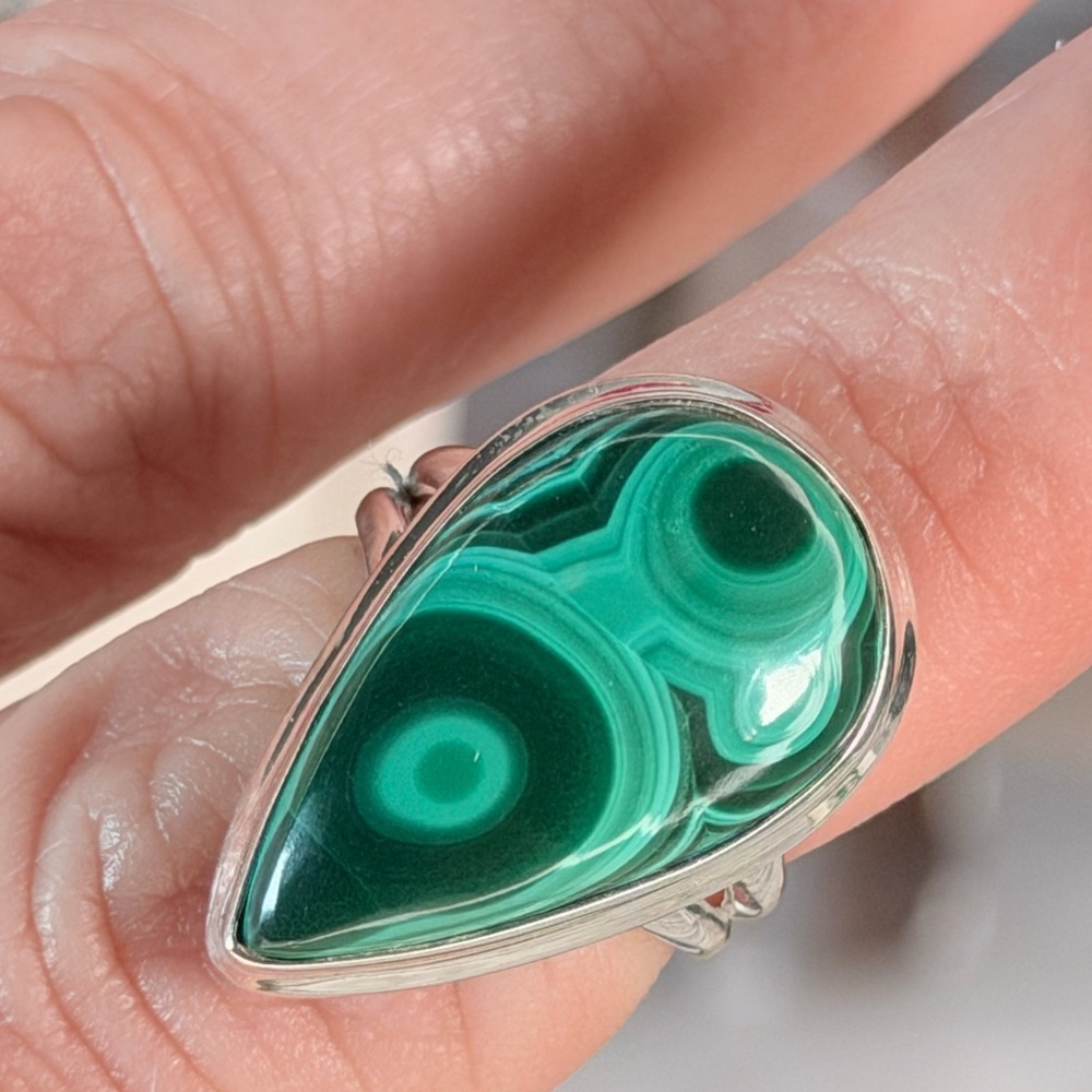 Congo Malachite Ring Solid 925 Sterling Silver Si… - image 6